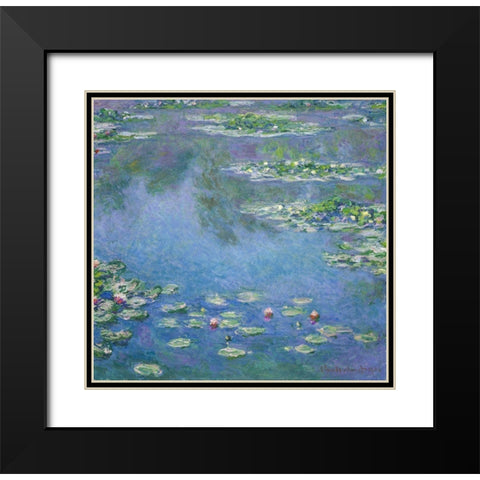 Water Lilies 1906 Black Modern Wood Framed Art Print with Double Matting by Monet, Claude