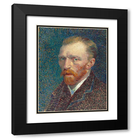 Self-Portrait 1887 Black Modern Wood Framed Art Print with Double Matting by Van Gogh, Vincent