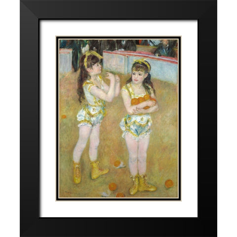 Acrobats at the Cirque Fernando (Francisca and Angelina Wartenberg) 1879 Black Modern Wood Framed Art Print with Double Matting by Renoir, Pierre-Auguste