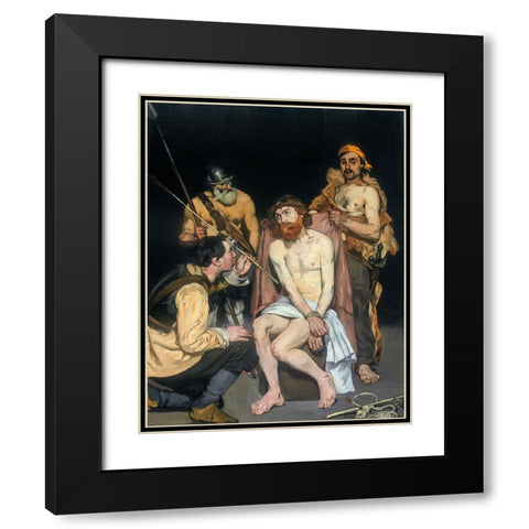 Jesus Mocked by the Soldiers 1865 Black Modern Wood Framed Art Print with Double Matting by Manet, Edouard