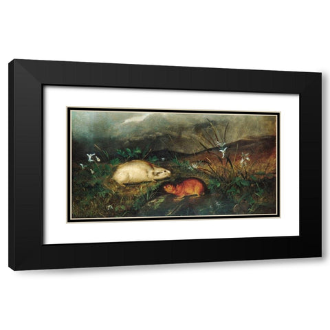 Hudsons Bay Lemming 1846 Black Modern Wood Framed Art Print with Double Matting by Audubon, John Woodhouse