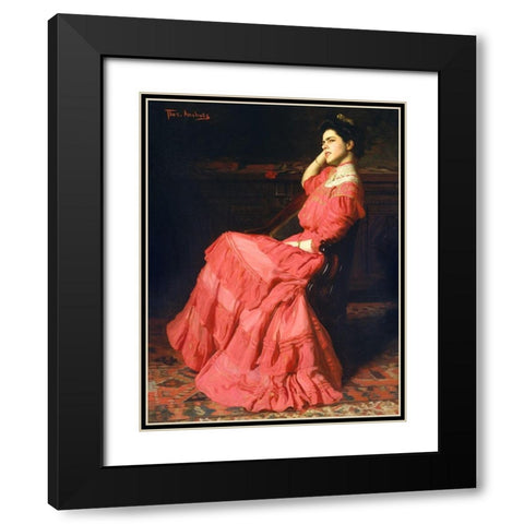 A Rose 1907 Black Modern Wood Framed Art Print with Double Matting by AnshutzÂ , Thomas