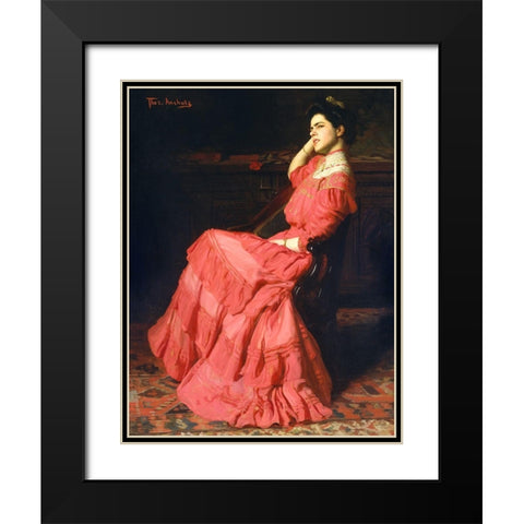A Rose 1907 Black Modern Wood Framed Art Print with Double Matting by AnshutzÂ , Thomas