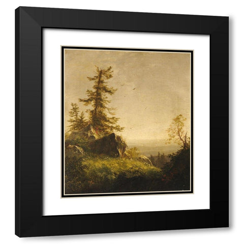 Morning on the Mountain 1856 Black Modern Wood Framed Art Print with Double Matting by Hubbard, Richard William