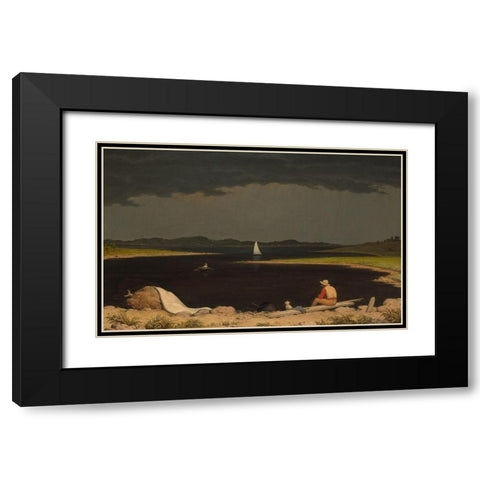 Approaching Thunder Storm 1859 Black Modern Wood Framed Art Print with Double Matting by Heade, Martin Johnson