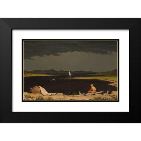 Approaching Thunder Storm 1859 Black Modern Wood Framed Art Print with Double Matting by Heade, Martin Johnson