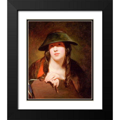 The Student 1839 Black Modern Wood Framed Art Print with Double Matting by Sully, ThomasÂ 