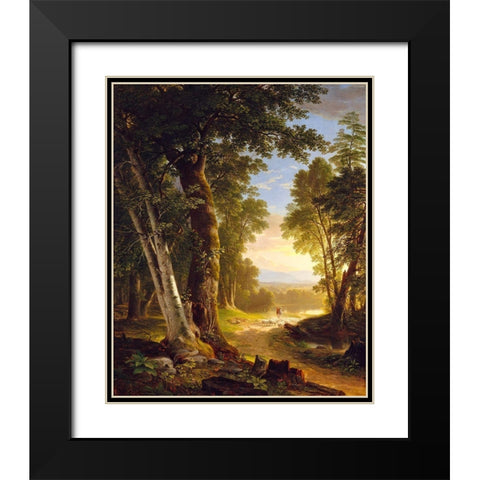 The Beeches 1845 Black Modern Wood Framed Art Print with Double Matting by Durand, Asher Brown