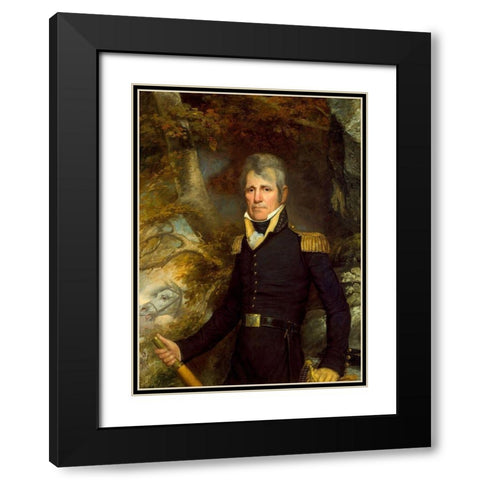 General Andrew Jackson 1819 Black Modern Wood Framed Art Print with Double Matting by Jarvis, John Wesley