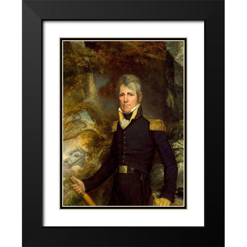 General Andrew Jackson 1819 Black Modern Wood Framed Art Print with Double Matting by Jarvis, John Wesley