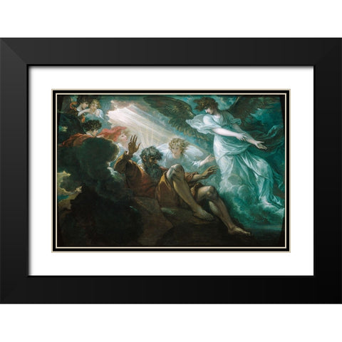 Moses Shown the Promised Land 1801 Black Modern Wood Framed Art Print with Double Matting by West, BenjaminÂ 