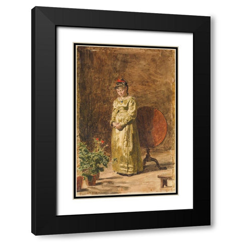 Young Girl Meditating 1877 Black Modern Wood Framed Art Print with Double Matting by Eakins, Thomas