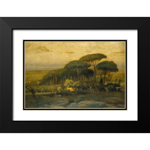 Pine Grove of the Barberini Villa 1876 Black Modern Wood Framed Art Print with Double Matting by Inness, GeorgeÂ 