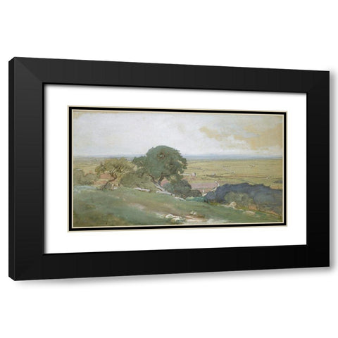 Olive Trees at Tivoli 1873 Black Modern Wood Framed Art Print with Double Matting by Inness, GeorgeÂ 