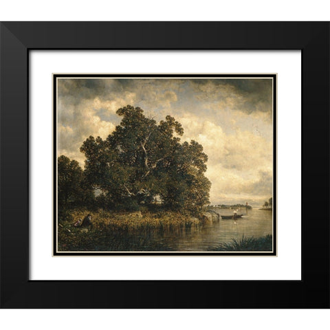 Bayside, New Rochelle, New York 1886 Black Modern Wood Framed Art Print with Double Matting by Johnson, David