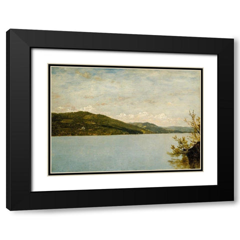 Lake George, 1872 Black Modern Wood Framed Art Print with Double Matting by Kensett, John Frederick
