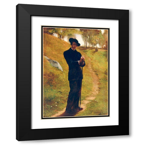 Portrait of the Painter 1859 Black Modern Wood Framed Art Print with Double Matting by La Farge, John