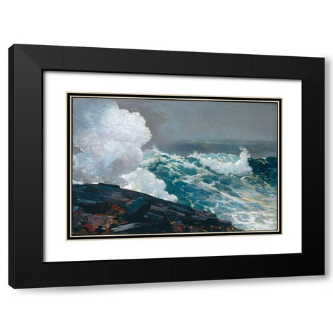 Northeaster Black Modern Wood Framed Art Print with Double Matting by Homer, Winslow