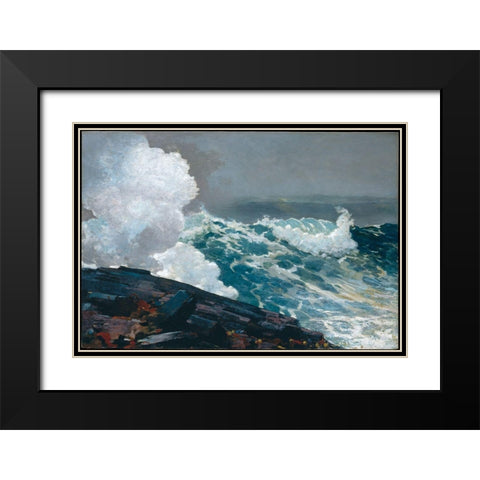 Northeaster Black Modern Wood Framed Art Print with Double Matting by Homer, Winslow