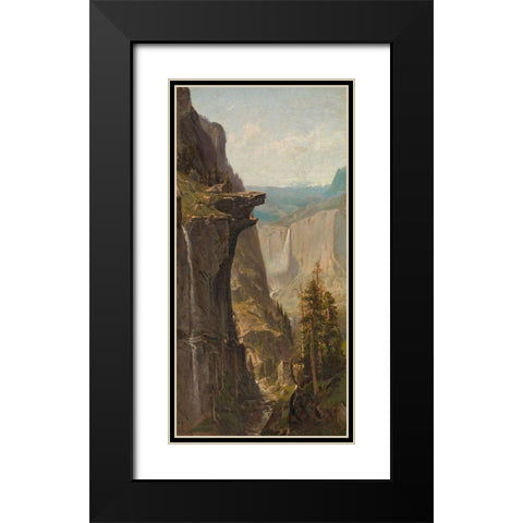 Yosemite Falls, from Glacier Point 1879 Black Modern Wood Framed Art Print with Double Matting by Keith, William