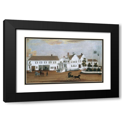 Hudson House Black Modern Wood Framed Art Print with Double Matting by American 1882