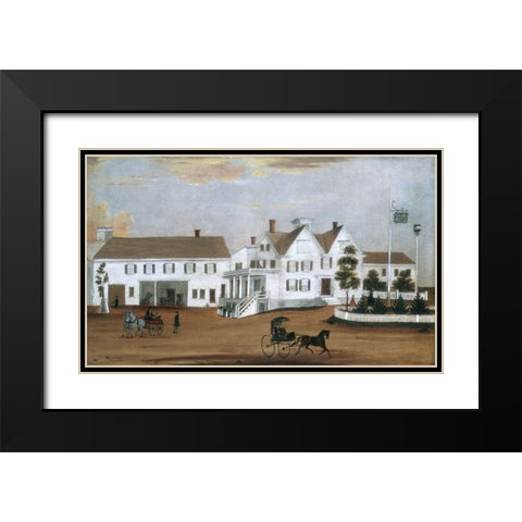 Hudson House Black Modern Wood Framed Art Print with Double Matting by American 1882