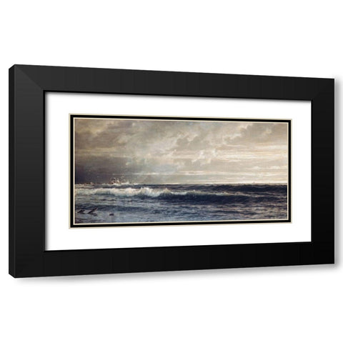 Near Lands End, Cornwall 1879 Black Modern Wood Framed Art Print with Double Matting by Richards, William Trost
