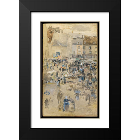 Variations in Violet and Greyâ€”Market Place, Dieppe Black Modern Wood Framed Art Print with Double Matting by Whistler, James McNeill