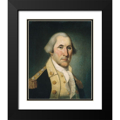 George Washington Black Modern Wood Framed Art Print with Double Matting by Polk, Charles Peale