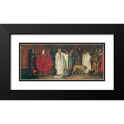 King Lear, Act I, Scene I Black Modern Wood Framed Art Print with Double Matting by Abbey, Edwin AustinÂ 
