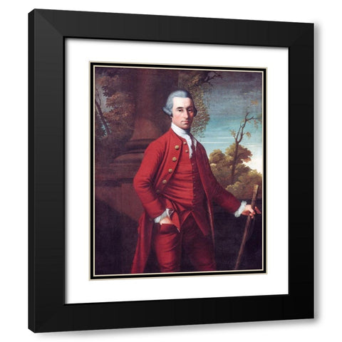 Portrait of a Gentleman Black Modern Wood Framed Art Print with Double Matting by Benbridge, Henry