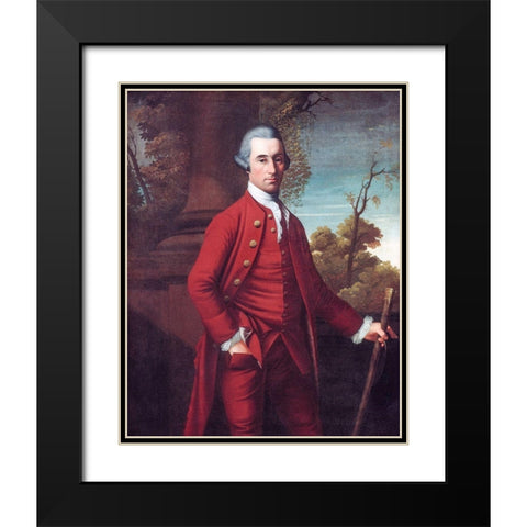 Portrait of a Gentleman Black Modern Wood Framed Art Print with Double Matting by Benbridge, Henry