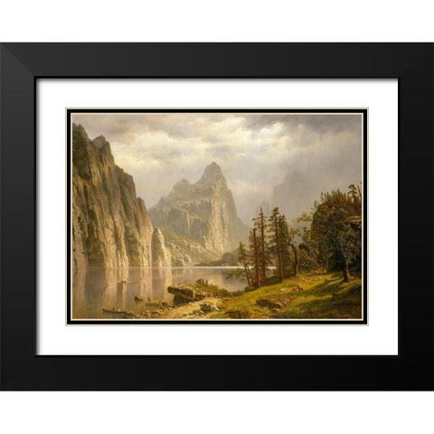 Merced River, Yosemite Valley Black Modern Wood Framed Art Print with Double Matting by Bierstadt, Albert