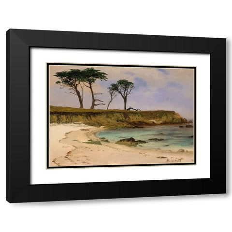 Sea Cove Black Modern Wood Framed Art Print with Double Matting by Bierstadt, Albert