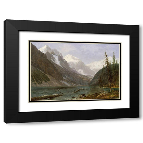 Canadian Rockies (Lake Louise) Black Modern Wood Framed Art Print with Double Matting by Bierstadt, Albert