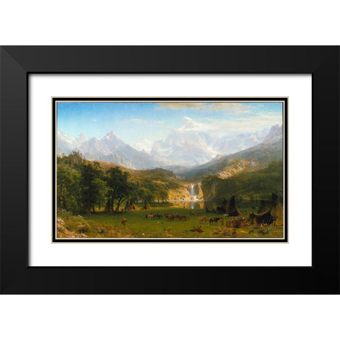 The Rocky Mountains, Landers Peak Black Modern Wood Framed Art Print with Double Matting by Bierstadt, Albert