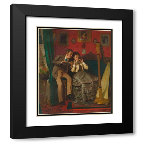 The Music Lesson Black Modern Wood Framed Art Print with Double Matting by Brown, John George