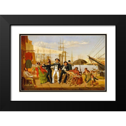 After a Long Cruise 1857 Black Modern Wood Framed Art Print with Double Matting by Carlin, John