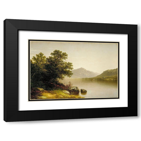 Lake George Black Modern Wood Framed Art Print with Double Matting by Casilear, John William