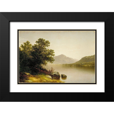 Lake George Black Modern Wood Framed Art Print with Double Matting by Casilear, John William