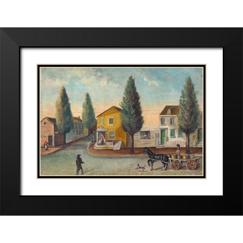 The Bakers Wagon Black Modern Wood Framed Art Print with Double Matting by Chappel, William P.