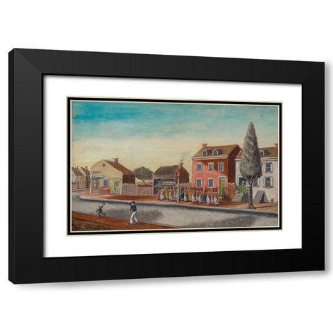 Tea Party Black Modern Wood Framed Art Print with Double Matting by Chappel, William P.