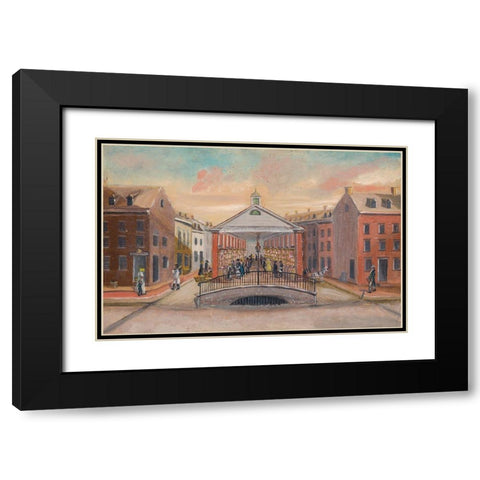 Fly Market Black Modern Wood Framed Art Print with Double Matting by Chappel, William P.