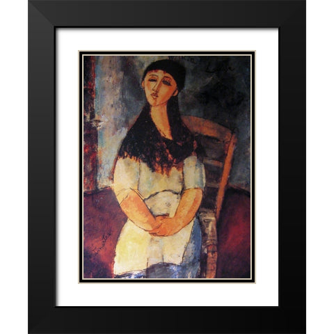 Little Louise, 1915 Black Modern Wood Framed Art Print with Double Matting by Modigliani, Amedeo