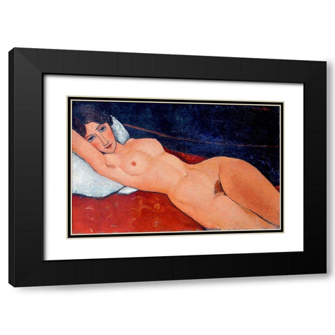 Staatsgalerie - Stuttgart Black Modern Wood Framed Art Print with Double Matting by Modigliani, Amedeo