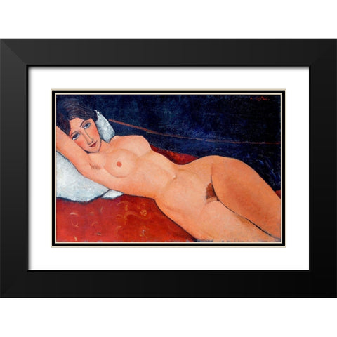 Staatsgalerie - Stuttgart Black Modern Wood Framed Art Print with Double Matting by Modigliani, Amedeo