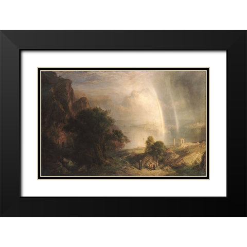 The Aegean Sea Black Modern Wood Framed Art Print with Double Matting by Church, Frederic Edwin