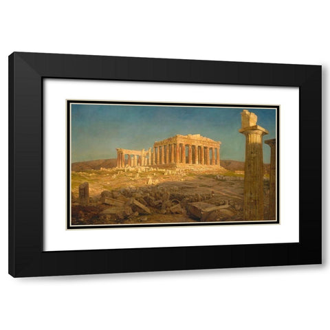 The Parthenon Black Modern Wood Framed Art Print with Double Matting by Church, Frederic Edwin