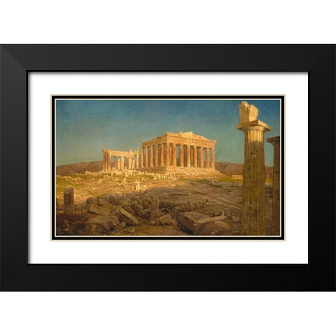 The Parthenon Black Modern Wood Framed Art Print with Double Matting by Church, Frederic Edwin
