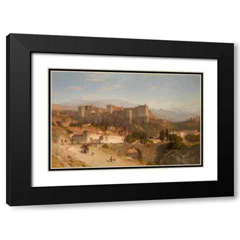 The Hill of the Alhambra, Granada Black Modern Wood Framed Art Print with Double Matting by Colman, Samuel